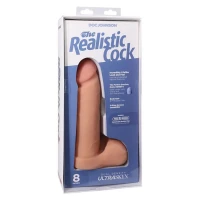 Фалоімітатор Doc Johnson The Realistic Cock 8 inch White - ULTRASKYN, Vack-U-Lock, діаметр 5,1 см — Просмотреть изображение 3