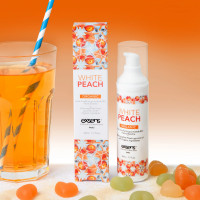 Массажное масло EXSENS Organic White Peach 50 мл разогревающее, без сахара, без парабенов, съедобное