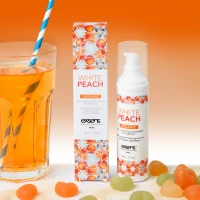 Масажна олія EXSENS Organic White Peach 50мл розігрівальна, без цукру, без парабенів, їстівна — Просмотреть изображение 4