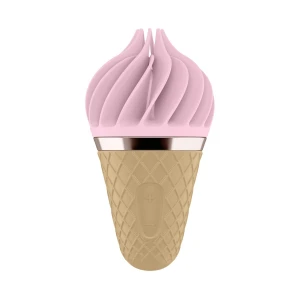 Морозиво-спінатор Satisfyer Lay-On - Sweet Treat Pink/Brown, 10 режимів роботи, водонепроникний