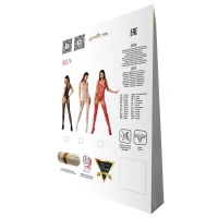 Ажурний бодістокінг з імітацією панчіх Passion BS074 red — Переглянути зображення 5