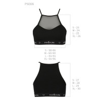 Спортивный топ с прозрачной вставкой Passion PS006 TOP XL, black