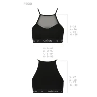 Спортивний топ з прозорою вставкою Passion PS006 TOP XL, black — Переглянути зображення 6