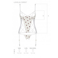 Корсет з підв'язками, стрінги Passion LOVELIA CORSET XXL/XXXL, white — Переглянути зображення 7