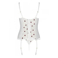 Корсет з підв'язками, стрінги Passion LOVELIA CORSET XXL/XXXL, white — Переглянути зображення 6