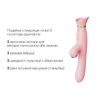 Пульсатор-вібратор із вакуумною стимуляцією клітора Zalo - ROSE Thruster Strawberry Pink — Просмотреть изображение 4