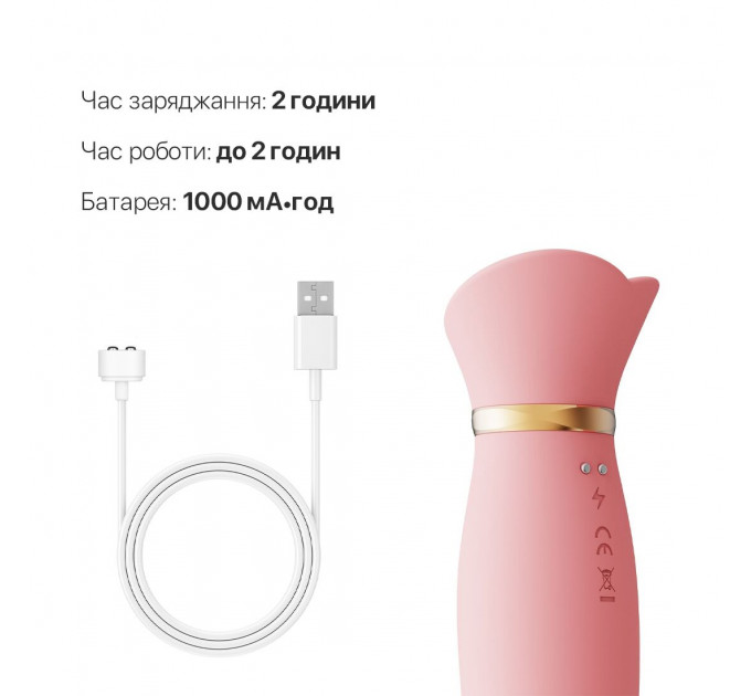 Пульсатор-вібратор із вакуумною стимуляцією клітора Zalo - ROSE Thruster Strawberry Pink