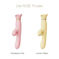 Пульсатор-вібратор із вакуумною стимуляцією клітора Zalo - ROSE Thruster Strawberry Pink — Просмотреть изображение 8