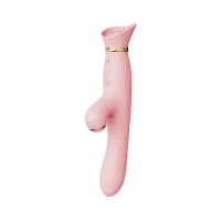 Пульсатор-вібратор із вакуумною стимуляцією клітора Zalo - ROSE Thruster Strawberry Pink — Просмотреть изображение 1