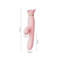 Пульсатор-вібратор із вакуумною стимуляцією клітора Zalo - ROSE Thruster Strawberry Pink — Просмотреть изображение 2