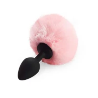 Силіконова анальна пробка М Art of Sex - Silicone Butt plug Rabbit Tail Pink, діаметр 3,5 см — Просмотреть изображение 1