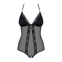 Сетчатое боди с открытыми ягодицами Obsessive 841-TED-1 teddy L/XL, черный