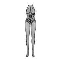 Бодістокінг Obsessive Bodystocking G308 S/M/L, халтер, декор у вигляді татуювання — Переглянути зображення 5