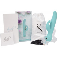 Вибратор-кролик Touch by SWAN - Trio Teal, сенсорное управление, ротация, диаметр 3,8 см