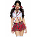Костюм школярки Leg Avenue Miss Prep School M/L, топ, спідниця, краватка, бантики