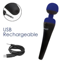 Вібромасажер PalmPower Recharge Blue, перезаряджуваний, гнучка головка, тревел-замок — Переглянути зображення 5