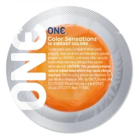 Презерватив ONE Color Sensations ONE trip to cloud nine, 1 шт, помаранчевий, гладенький, зі змазкою — Переглянути зображення 2