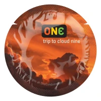 Презерватив ONE Color Sensations ONE trip to cloud nine, 1 шт, помаранчевий, гладенький, зі змазкою — Переглянути зображення 1