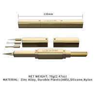 Тиклер зі змінними насадками LOCKINK 5-head Flirting Tickler, золотистий корпус, 5 наконечників — Переглянути зображення 8