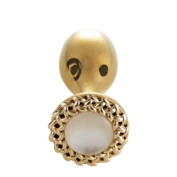 Металева анальна пробка LOCKINK SEVANDA Pearl Rose-shape Anal Plug, зі штучною перлиною — Переглянути зображення 3