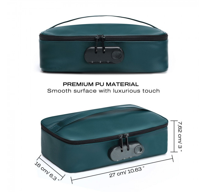 Кейс для іграшок Dorcel DISCREET BOX LUXURY GREEN, кодовий замок, 27×16×7,62 см