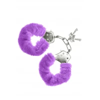 Наручники S Pleasures Furry Cuffs Purple з пухнастим оздобленням, 2 ключі в комплекті — Переглянути зображення 1