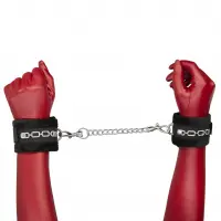 Наручники Punishment – Crystal Detail Handcuffs – Black, знімний ланцюжок, оздоблені кристалами — Переглянути зображення 2