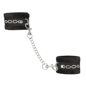 Наручники Punishment – Crystal Detail Handcuffs – Black, знімний ланцюжок, оздоблені кристалами