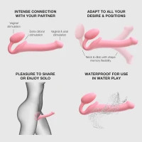 Безремінний страпон Strap-On-Me Rose XL, повністю регульований, діаметр 4,5 см — Просмотреть изображение 5