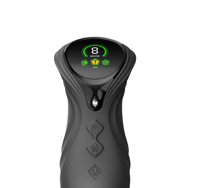 Смарт пульсатор-кролик з вібрацією Zalo Mose 2 Obsidian Black, підігрів до 42 °C, кристал Swarovski