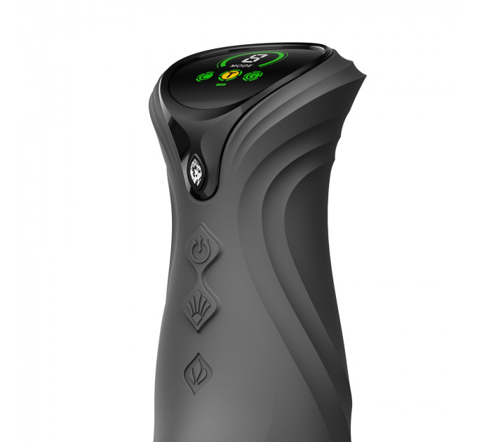 Смарт пульсатор-кролик з вібрацією Zalo Mose 2 Obsidian Black, підігрів до 42 °C, кристал Swarovski