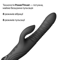 Смарт пульсатор-кролик з вібрацією Zalo Mose 2 Obsidian Black, підігрів до 42 °C, кристал Swarovski — Переглянути зображення 6