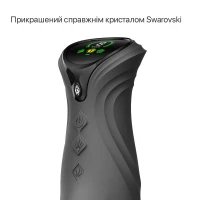 Смарт пульсатор-кролик з вібрацією Zalo Mose 2 Obsidian Black, підігрів до 42 °C, кристал Swarovski — Переглянути зображення 3
