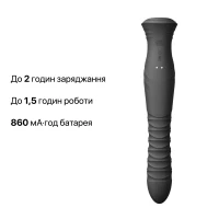 Смарт пульсатор-кролик з вібрацією Zalo Mose 2 Obsidian Black, підігрів до 42 °C, кристал Swarovski — Переглянути зображення 10