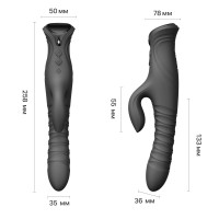 Смарт пульсатор-кролик с вибрацией Zalo Mose 2 Obsidian Black, подогрев до 42 °C, кристалл Swarovski — Просмотреть изображение 4
