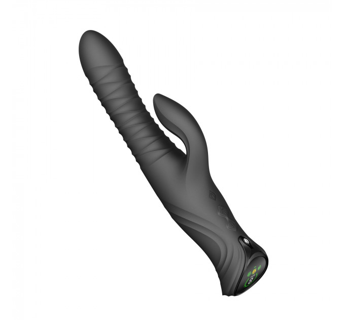 Смарт пульсатор-кролик з вібрацією Zalo Mose 2 Obsidian Black, підігрів до 42 °C, кристал Swarovski