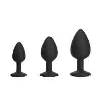 Набір силіконових анальних пробок BMS Roses Til’ Dawn Silicone Anal Plug Kit Starter Kit Black — Просмотреть изображение 1