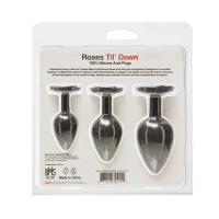 Набір силіконових анальних пробок BMS Roses Til’ Dawn Silicone Anal Plug Kit Starter Kit Black — Просмотреть изображение 7