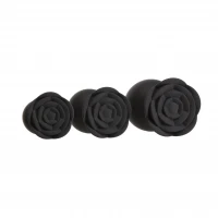 Набір силіконових анальних пробок BMS Roses Til’ Dawn Silicone Anal Plug Kit Starter Kit Black — Просмотреть изображение 2