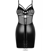 Сорочка Obsessive Dominna chemise &amp; thong L/XL — Переглянути зображення 6