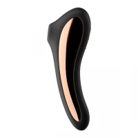 Вакуумний стимулятор з вібрацією Satisfyer Dual Kiss Black — Переглянути зображення 2