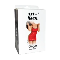 Сексуальна лакована сукня на шнурівці Art of Sex - Ginger червона L-2XL — Переглянути зображення 4