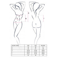 Корсет с пажами Passion JOLENE CORSET S/M, black, трусики, полуоткрытая грудь, полупрозрачный