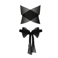 Комплект білизни Passion AMORE SET black, стрінги і ліф у вигляді подарункової стрічки з бантом — Просмотреть изображение 4