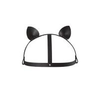 Маска кішечки Bijoux Indiscrets MAZE - Cat Ears Headpiece Black, екошкіра — Переглянути зображення 1