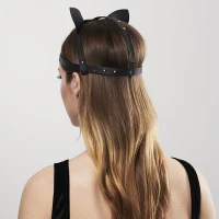 Маска кішечки Bijoux Indiscrets MAZE - Cat Ears Headpiece Black, екошкіра — Переглянути зображення 8