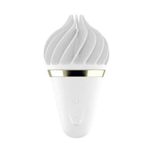 Мороженка-спінатор Satisfyer Lay-On - Sweet Treat White/Gold, 10 режимів роботи, водонепроникний