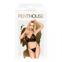 Комплект бралет та стрінги Penthouse - Double Spice Black M/L — Переглянути зображення 3
