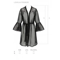 Повітряний пеньюар Passion LOVELIA PEIGNOIR L/XL, black — Переглянути зображення 7