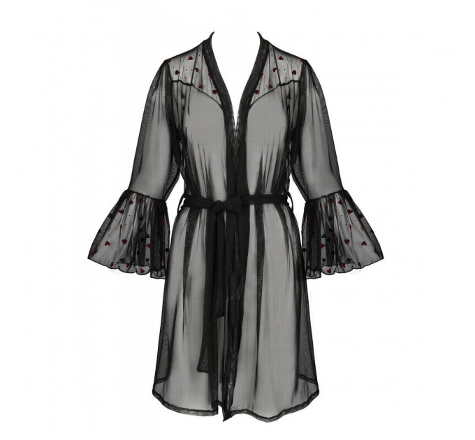 Повітряний пеньюар Passion LOVELIA PEIGNOIR L/XL, black